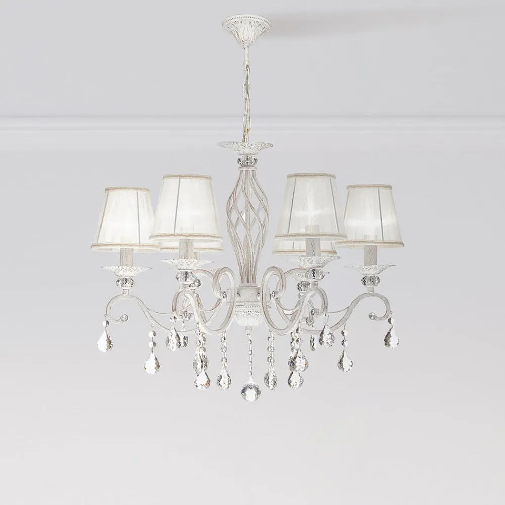 Maytoni Lysekroner > Grace lysekrone, hvid, 6 lyskilder, organza, E14