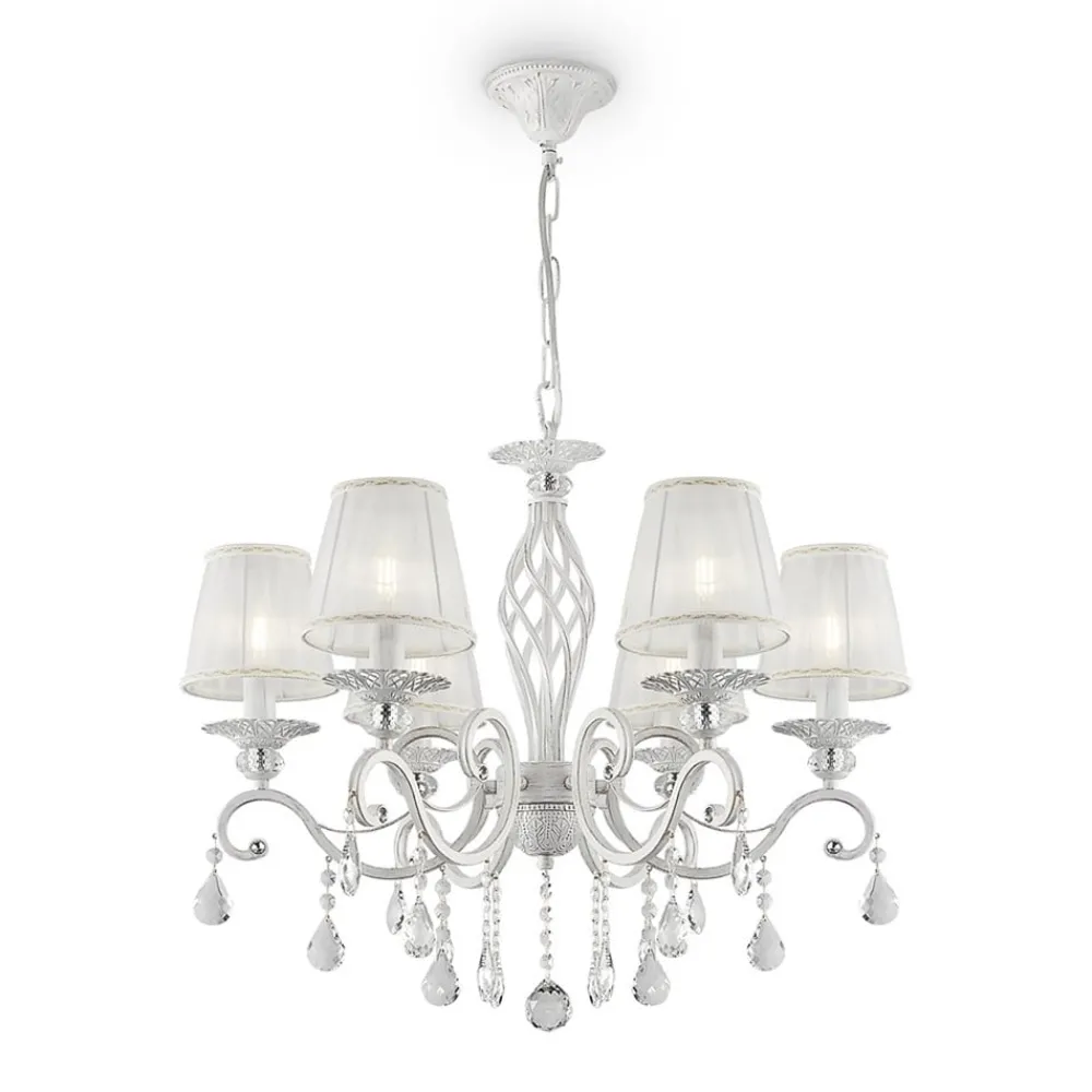 Maytoni Lysekroner > Grace lysekrone, hvid, 6 lyskilder, organza, E14
