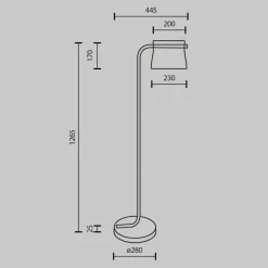 Maytoni Gulvlamper|Gulvlamper > gulvlampe Cabaret, messing, højde 126,5 cm
