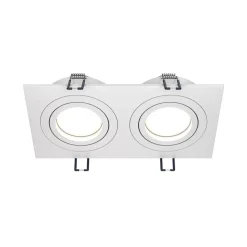 Loftlamper|Spotlights ^ Maytoni indbygningslampe Atom, hvid, 2 lyskilder, 17,5 x 9,2 cm
