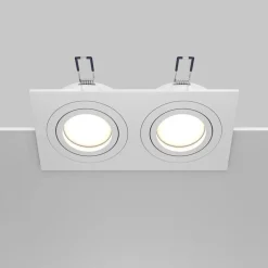 Loftlamper|Spotlights ^ Maytoni indbygningslampe Atom, hvid, 2 lyskilder, 17,5 x 9,2 cm