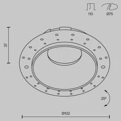 Maytoni Indbygningsspots > indbygningslampe Share, hvid/hvid, Ø 10,2 cm, aluminium, GU10