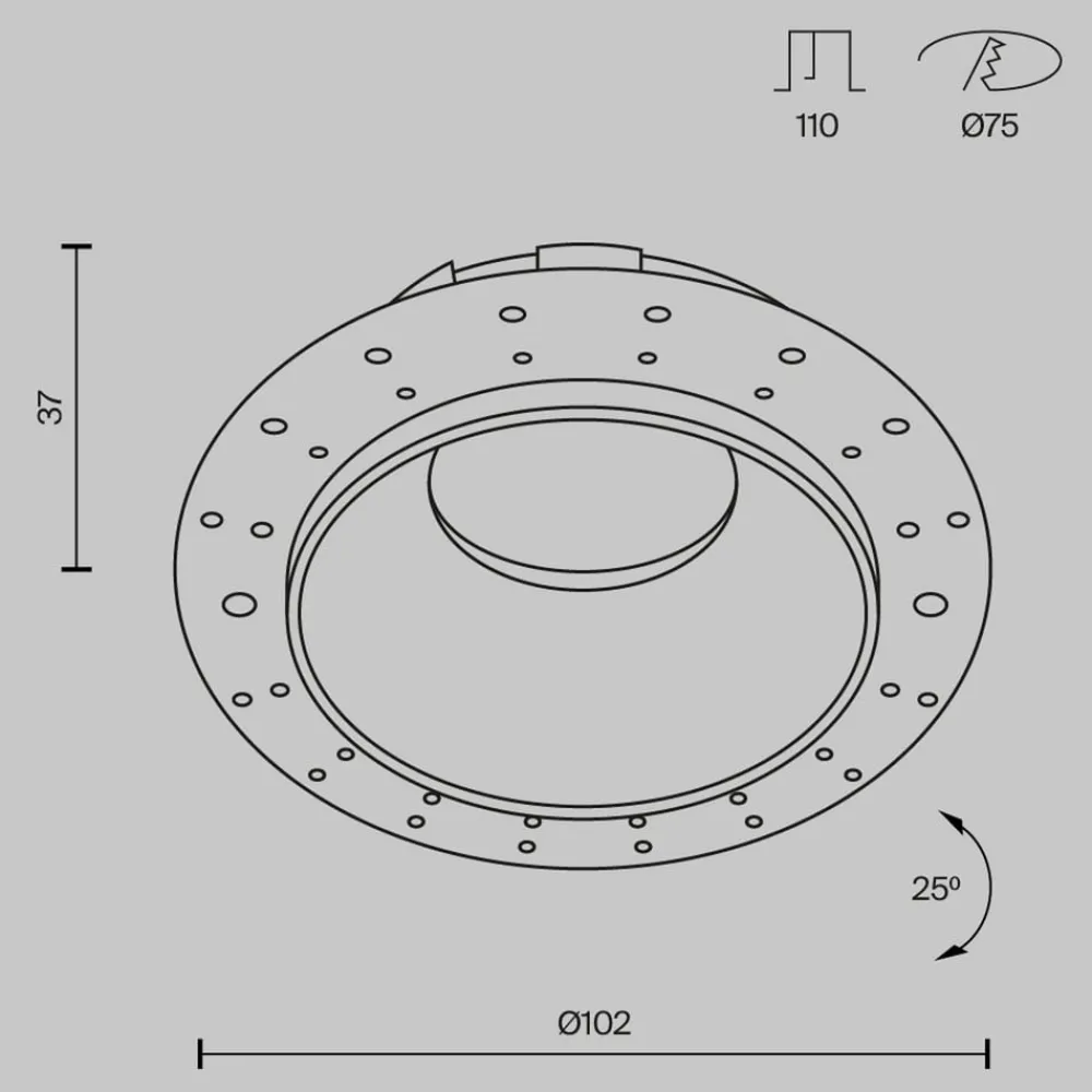 Maytoni Indbygningsspots > indbygningslampe Share, hvid/hvid, Ø 10,2 cm, aluminium, GU10