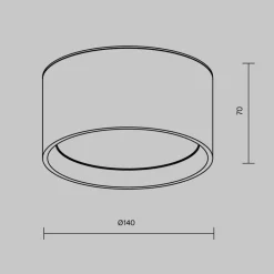 Loftlamper ^ Maytoni LED-downlight Vega, sort, Ø 14 cm, 15W, aluminium
