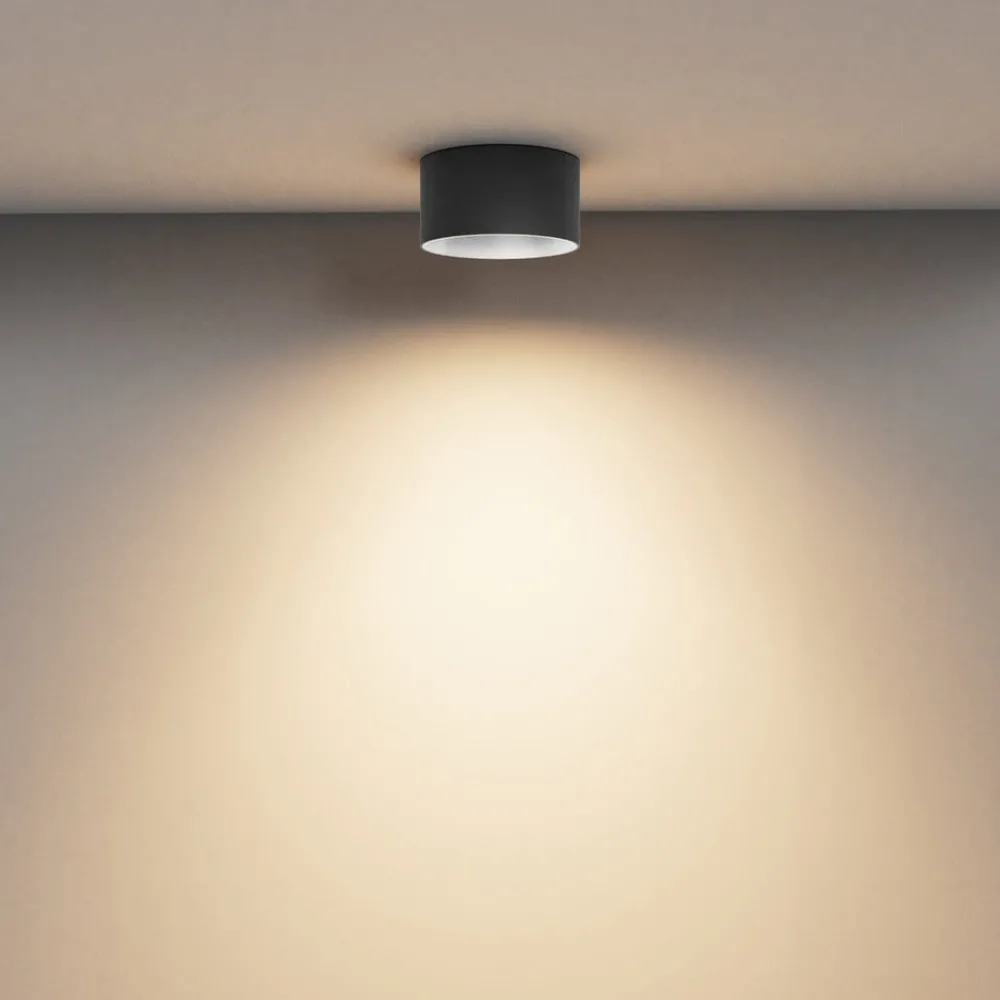 Loftlamper ^ Maytoni LED-downlight Vega, sort, Ø 14 cm, 15W, aluminium