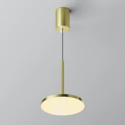 Maytoni Arbejdsrum/Kontor > LED-hængelampe Plato, messing, Ø 18,5 cm, aluminium