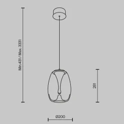 Pendellamper ^ Maytoni LED-hængelampe Splash, røggrå, Ø 20 cm, glas
