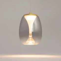 Pendellamper ^ Maytoni LED-hængelampe Splash, røggrå, Ø 20 cm, glas