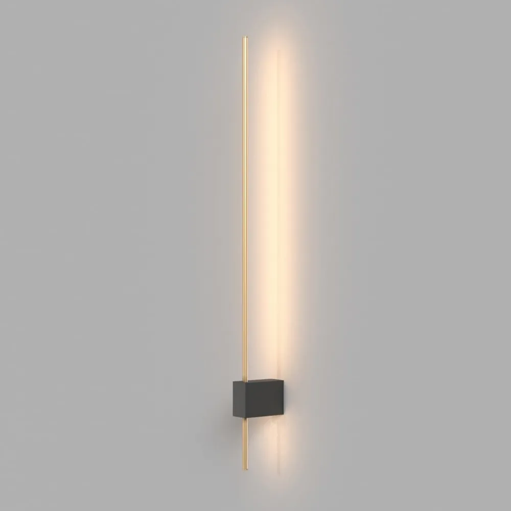 Væglamper ^ Maytoni LED-væglampe Pars, 62,3 cm, sort/guld, aluminium