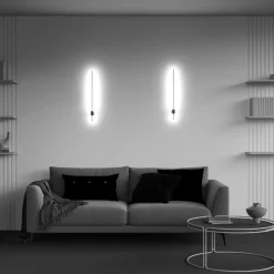 Væglamper ^ Maytoni LED-væglampe Pars, 62,3 cm, sort/guld, aluminium