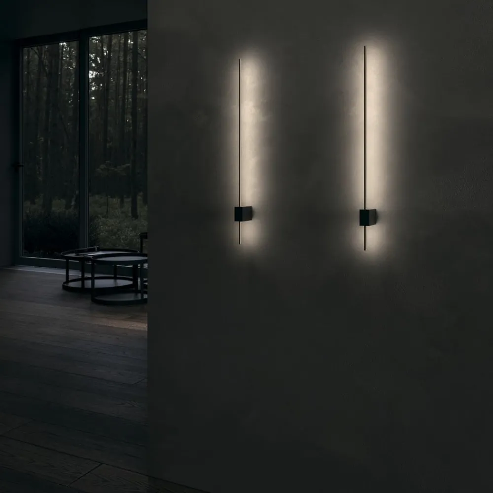 Væglamper ^ Maytoni LED-væglampe Pars, 62,3 cm, sort/guld, aluminium