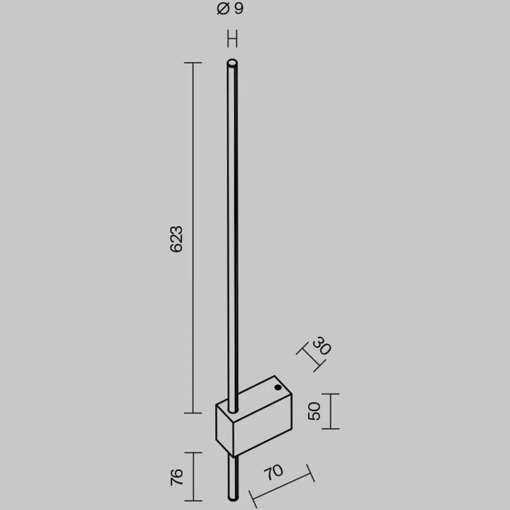 Væglamper ^ Maytoni LED-væglampe Pars, 62,3 cm, sort/guld, aluminium