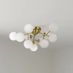 Maytoni Loftlamper|Loftlamper > loftlampe Dallas, 12 lyskilder, guldfarvet/hvid