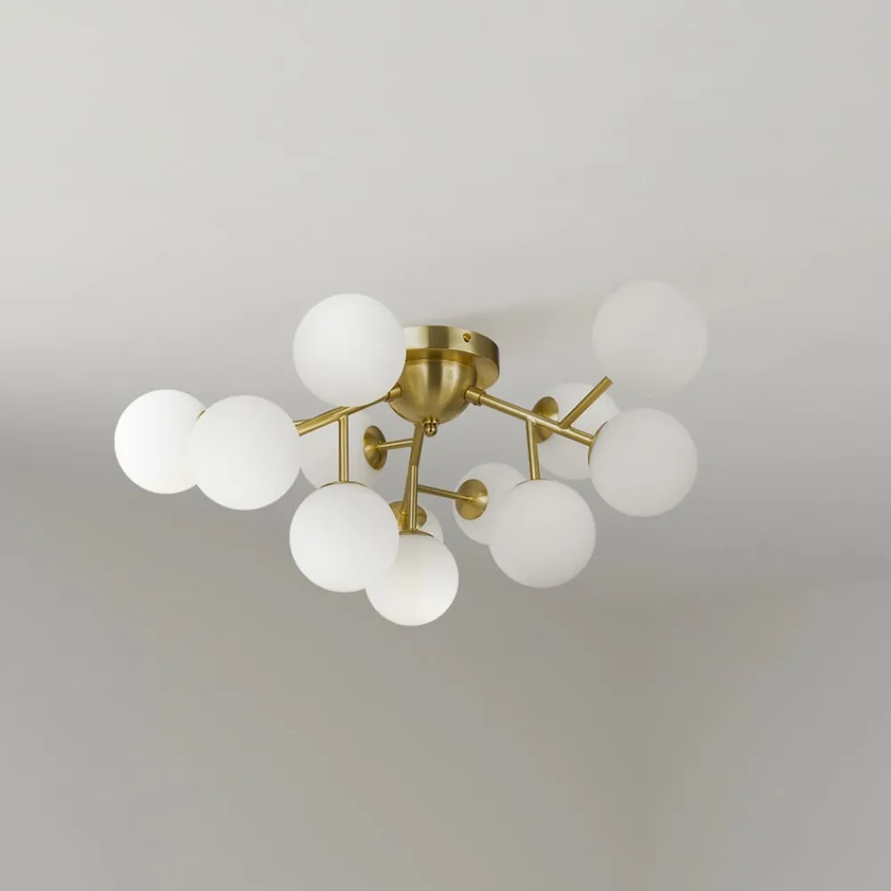 Maytoni Loftlamper|Loftlamper > loftlampe Dallas, 12 lyskilder, guldfarvet/hvid