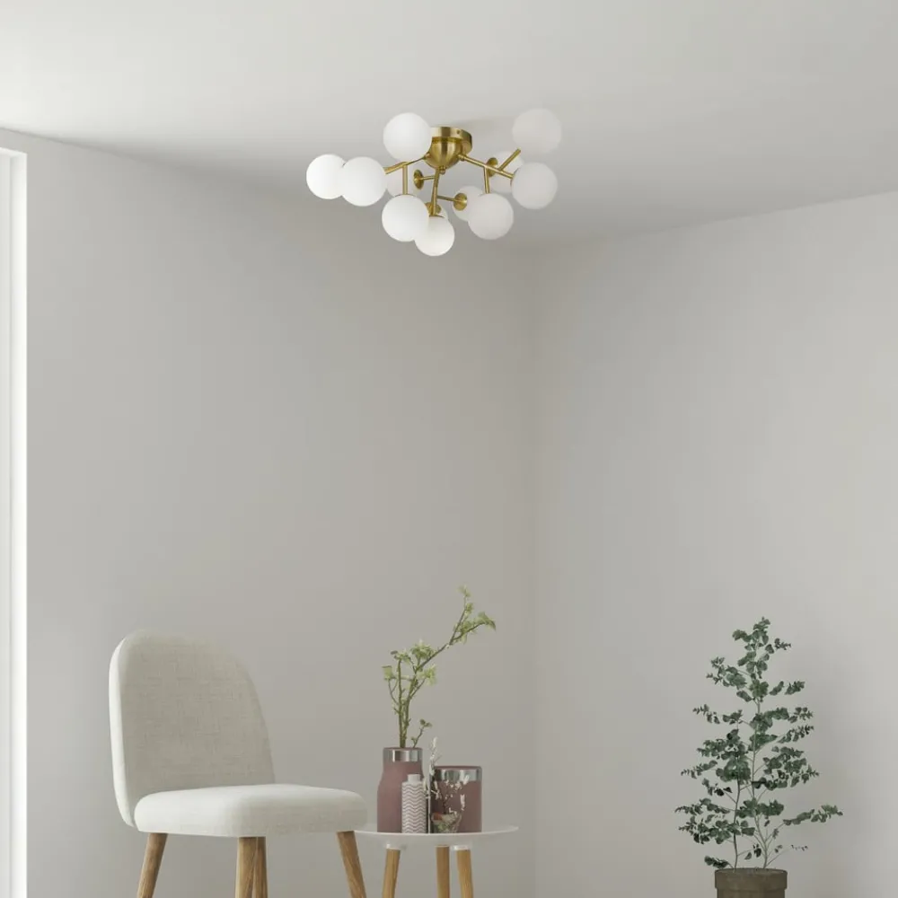 Maytoni Loftlamper|Loftlamper > loftlampe Dallas, 12 lyskilder, guldfarvet/hvid