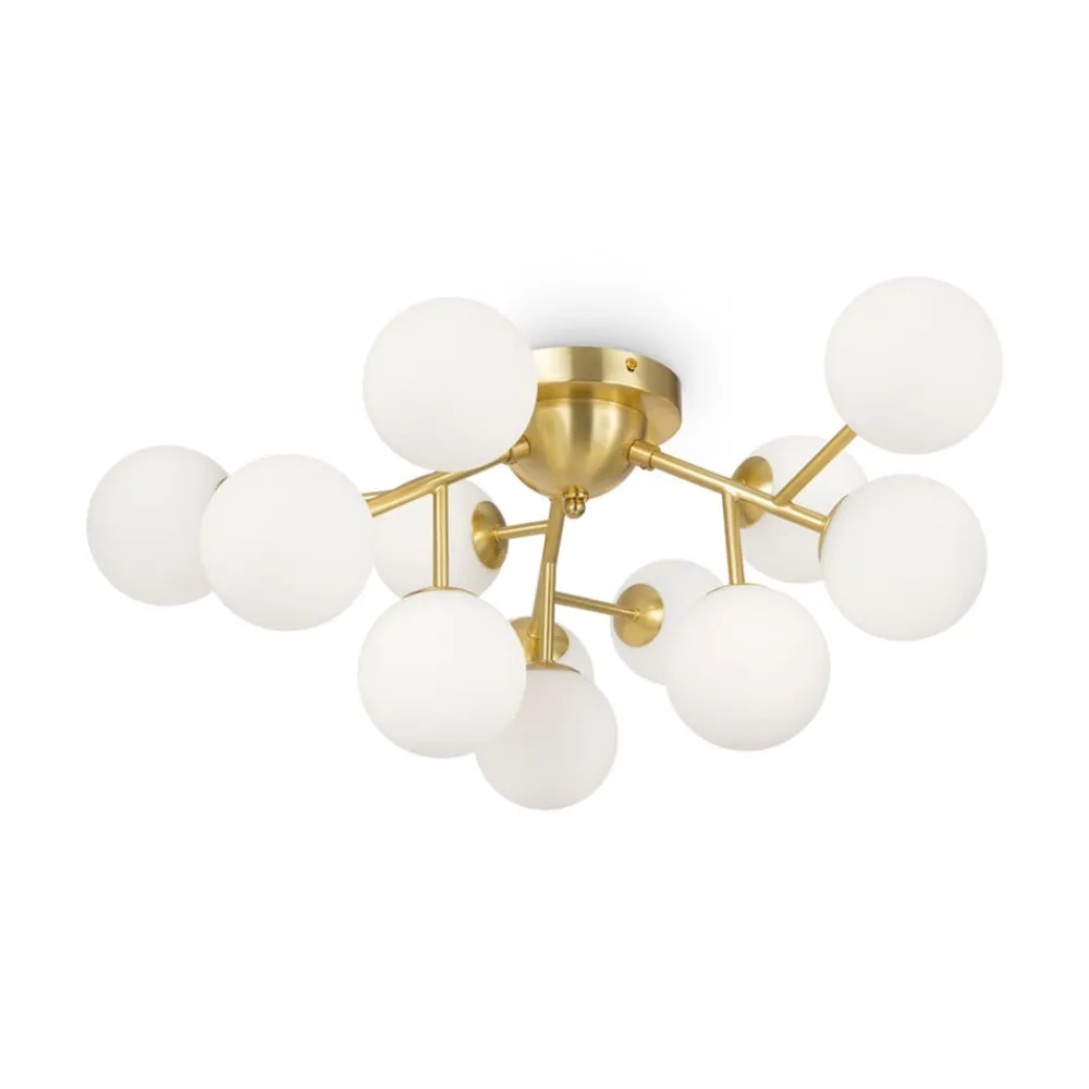 Maytoni Loftlamper|Loftlamper > loftlampe Dallas, 12 lyskilder, guldfarvet/hvid