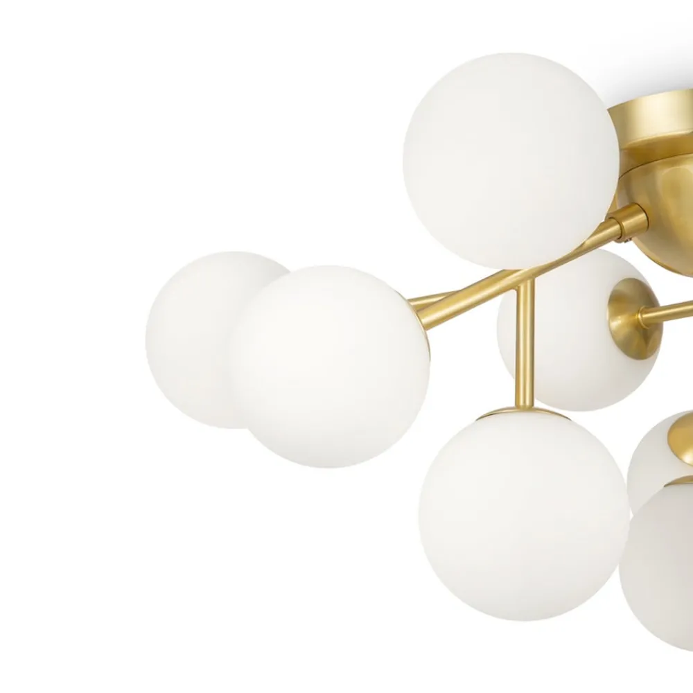 Maytoni Loftlamper|Loftlamper > loftlampe Dallas, 12 lyskilder, guldfarvet/hvid