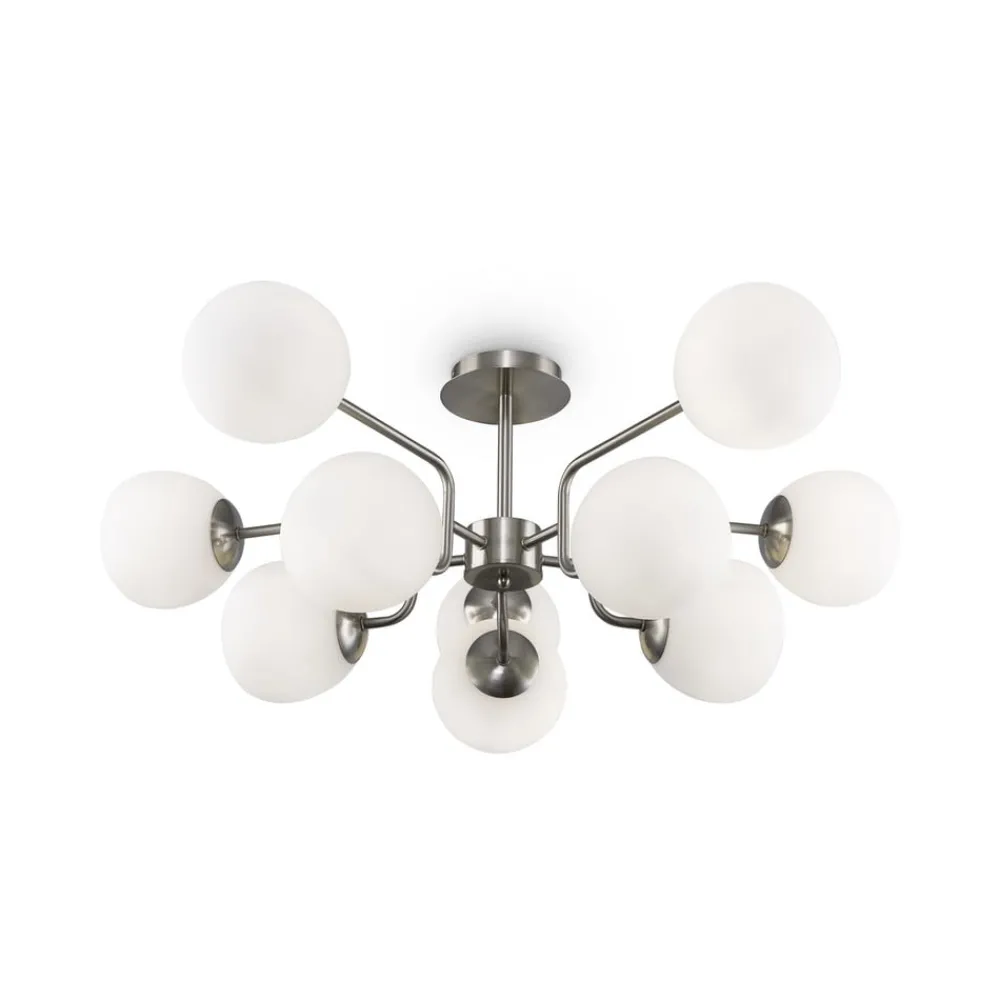 Maytoni Loftlamper > loftlampe Erich, nikkelfarvet, glas/metal 10 lyskilder.