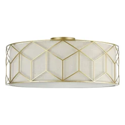 Loftlamper ^ Maytoni loftlampe Messina, Ø 57 cm, beige, linned