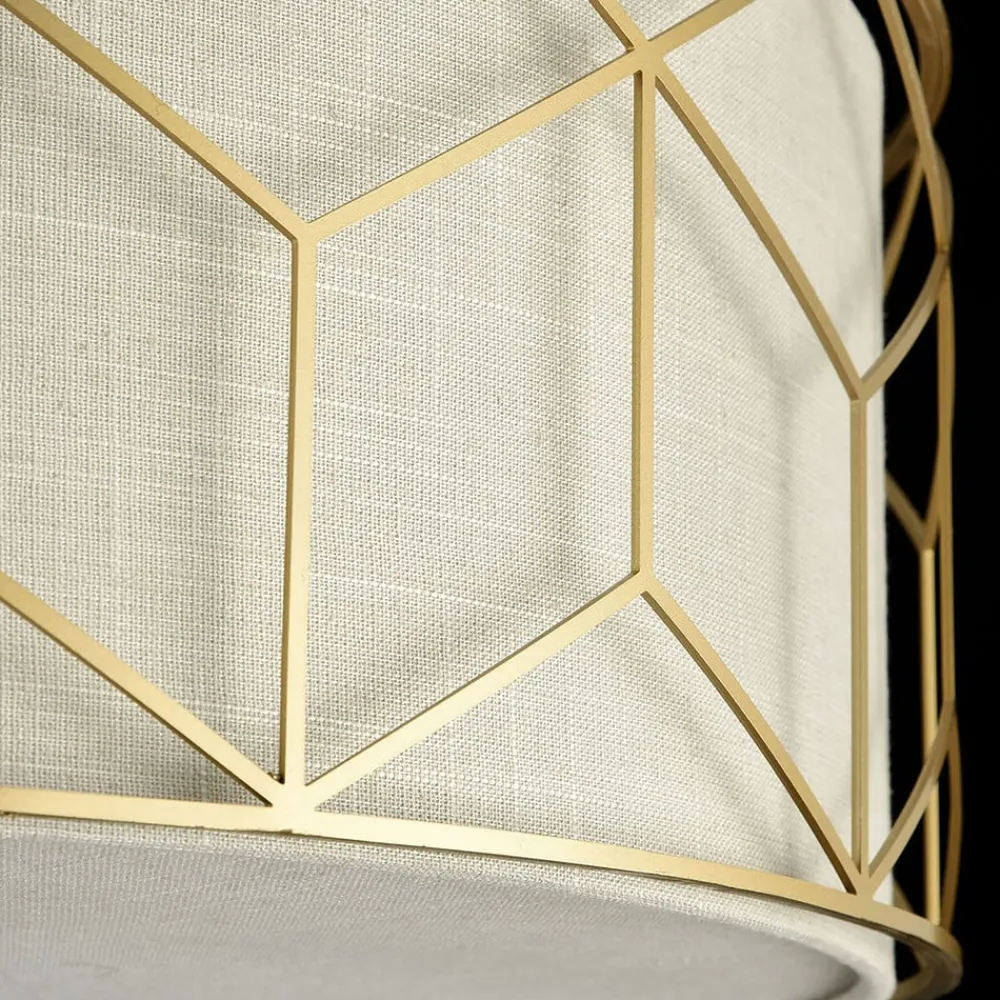 Loftlamper ^ Maytoni loftlampe Messina, Ø 57 cm, beige, linned