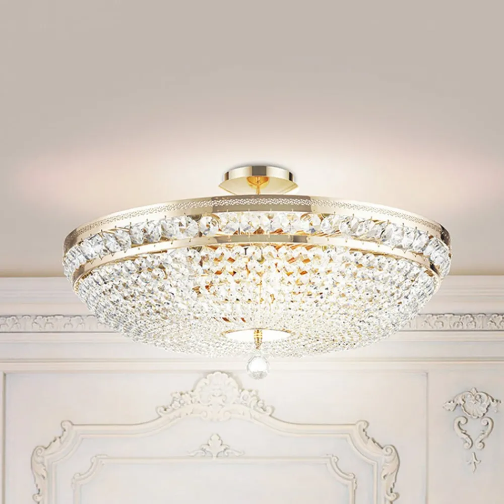 Maytoni Loftlamper > loftlampe Ottilia, Ø 65 cm, guldfarvet, krystal