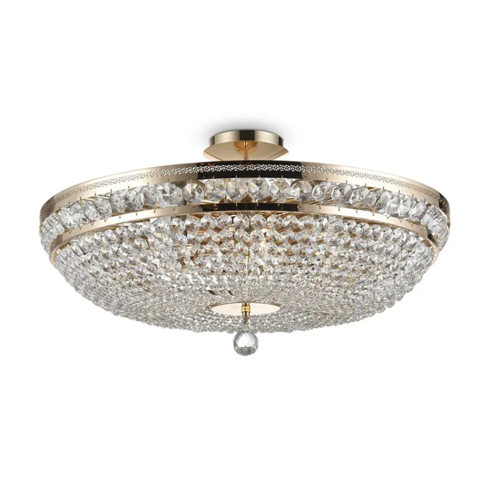 Maytoni Loftlamper > loftlampe Ottilia, Ø 65 cm, guldfarvet, krystal