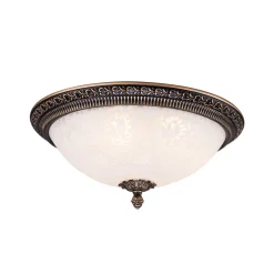 Loftlamper|Loftlamper ^ Maytoni loftlampe Pascal, bronze antik Ø 37 cm glas/metal