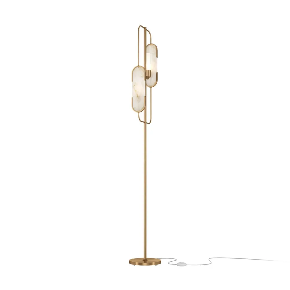 Gulvlamper|Gulvlamper ^ Maytoni Marmo gulvlampe, guldfarve/natursten