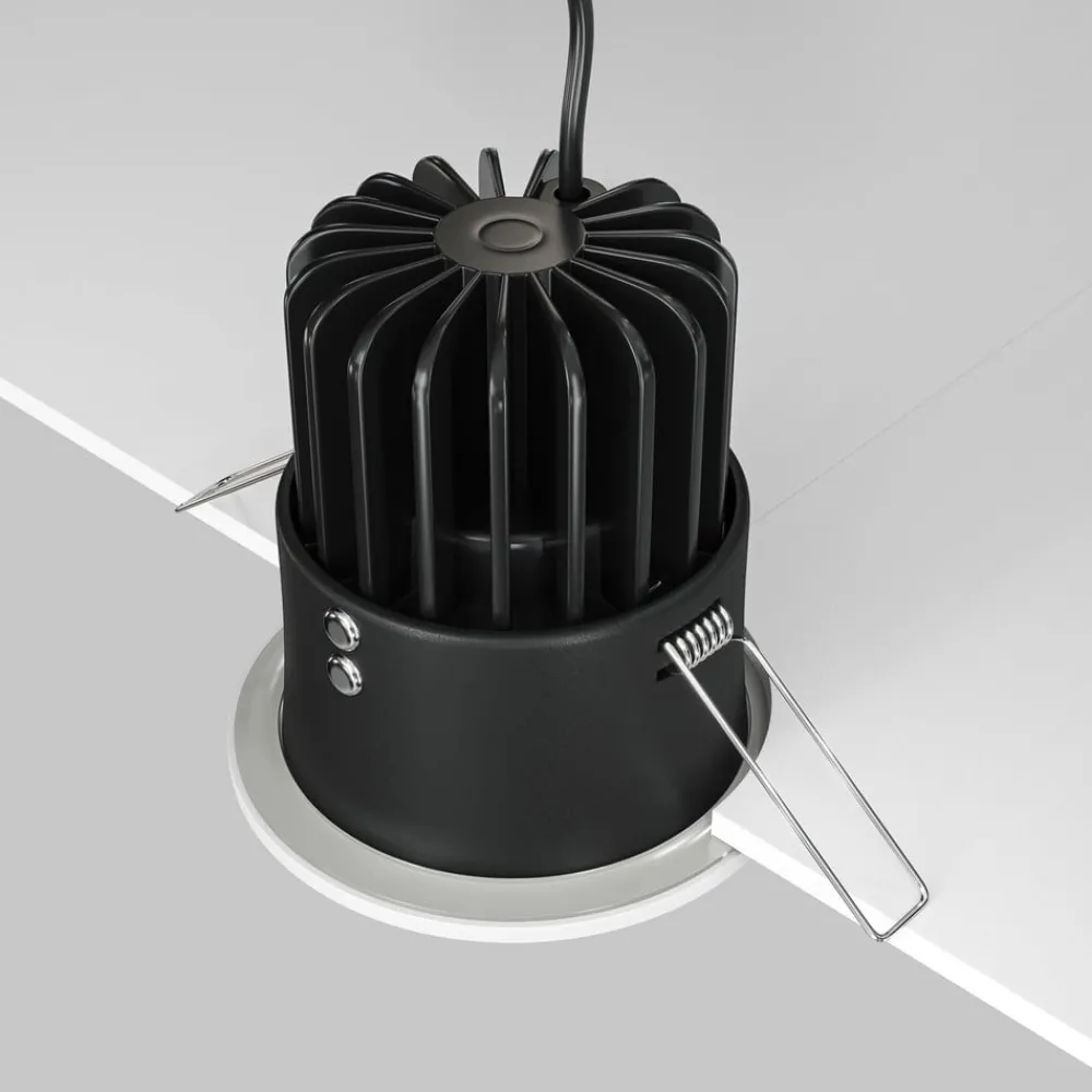 Loftlamper|Indbygningsspots ^ Maytoni Zoom LED-indbygningslampe 930 IP65 rund triac, hvid
