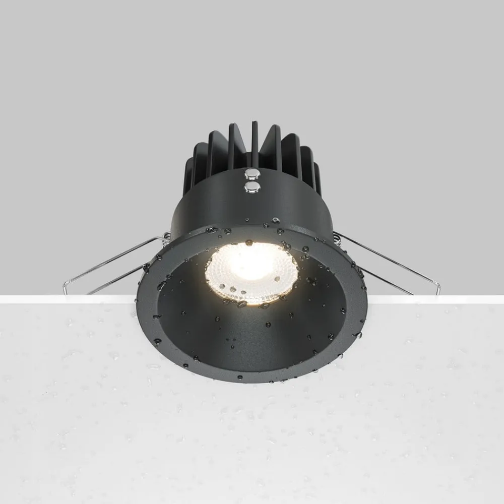 Maytoni Indbygningsspots > Zoom LED-indbygningslampe 930 IP65 rund triac, sort