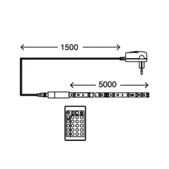 Briloner Dekorationsbelysning|Led Strips > Med 164 lysfunktioner - Mo 500 cm RGB-LED-stripe