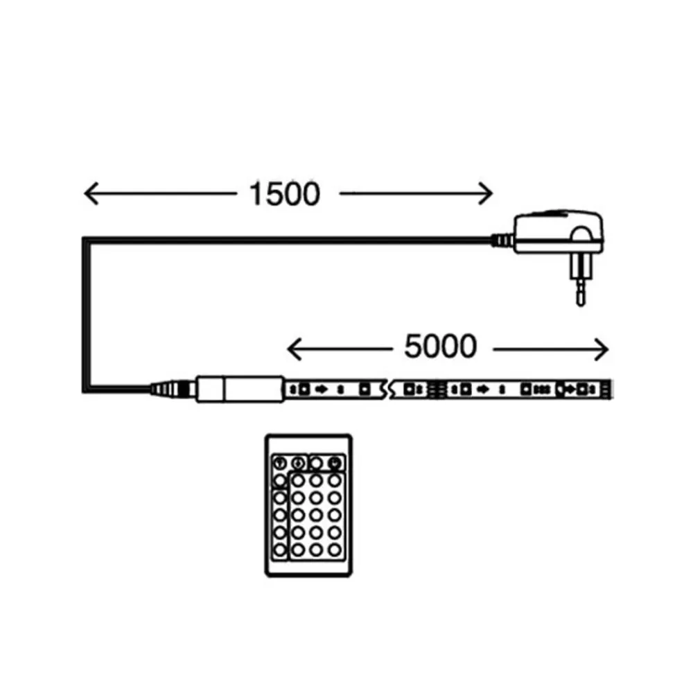 Briloner Dekorationsbelysning|Led Strips > Med 164 lysfunktioner - Mo 500 cm RGB-LED-stripe