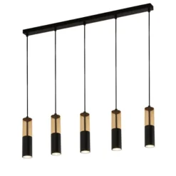 Searchlight Pendellamper > Merrygold pendellampe, sort/amber, metal, GU10, 5 lyskilder.