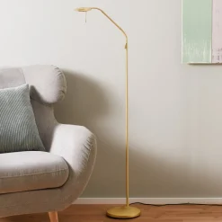Steinhauer Gulvlamper|Gulvlamper > Messingfarvet LED-gulvlampe Zenith med lysdæmper