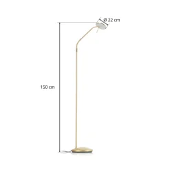 Steinhauer Gulvlamper|Gulvlamper > Messingfarvet LED-gulvlampe Zenith med lysdæmper