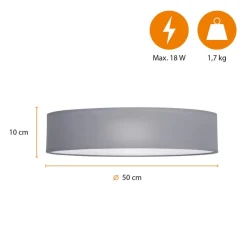 Loftlamper ^ Smartwares Mia loftslampe, grå, Ø 50 cm
