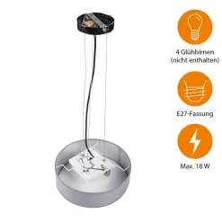Loftlamper ^ Smartwares Mia loftslampe, grå, Ø 50 cm