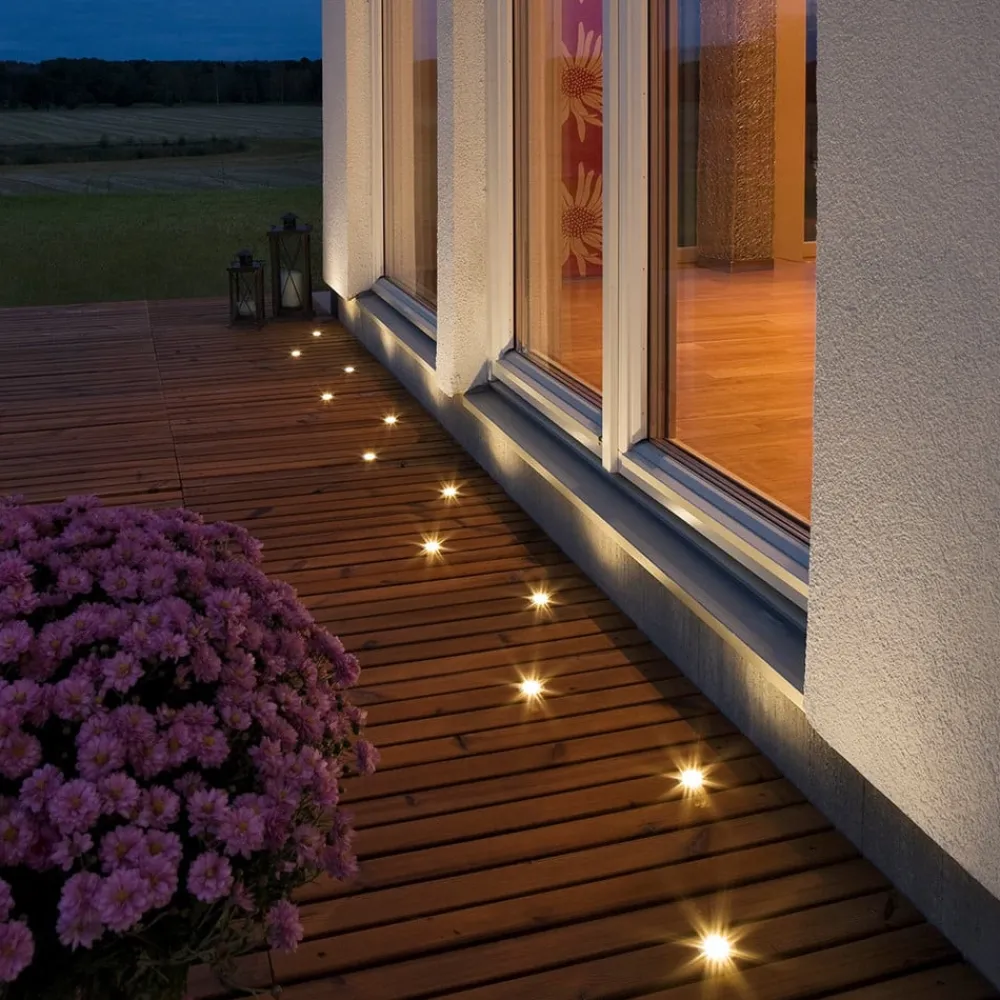 Nedgravet Udebelysning ^ Konstsmide Mini-LED-nedgravningsspot, 6 stk., flad