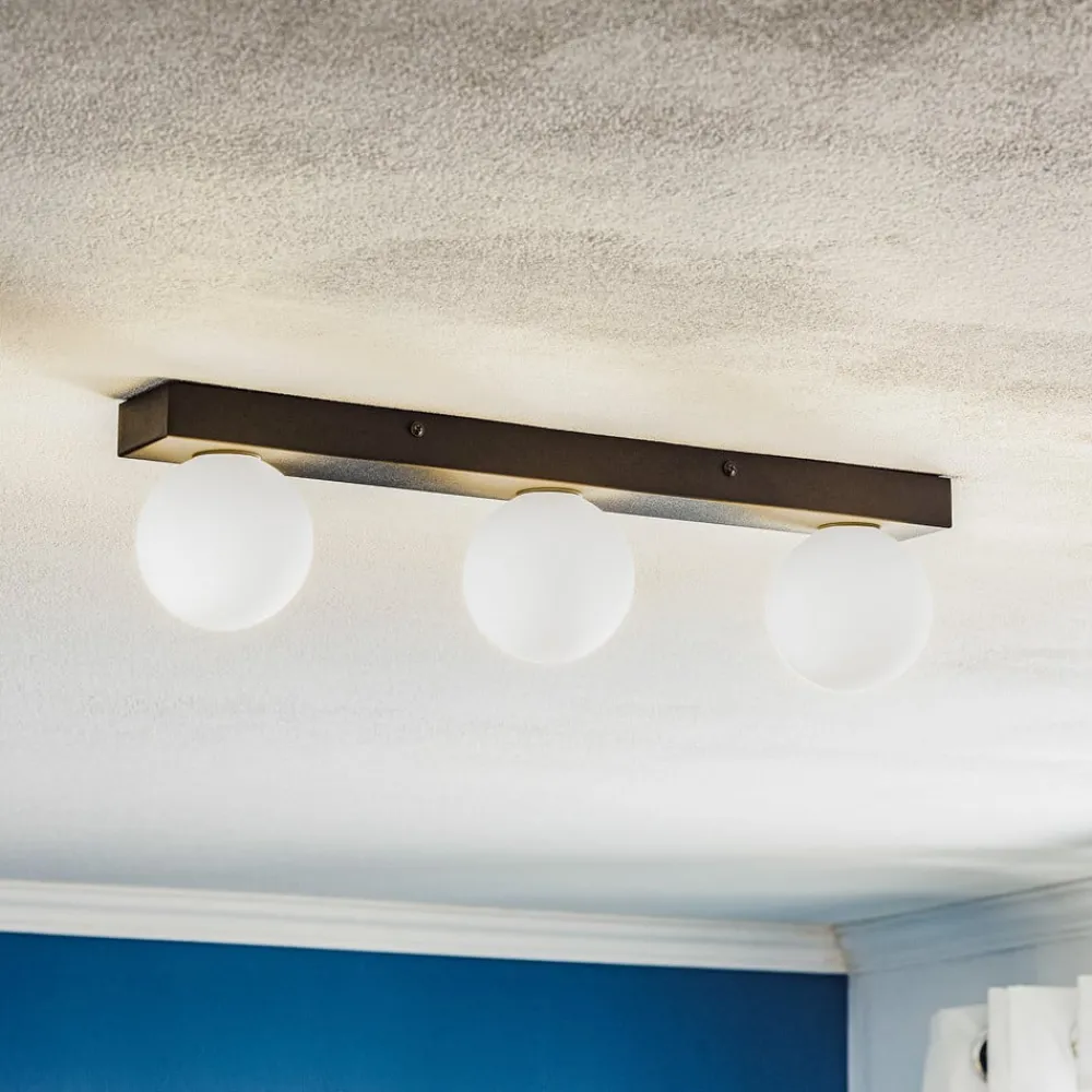 Markslöjd Loftlamper|Loftlamper > Mini loftlampe til bad, 3 lyskilder, sort, glas/metal