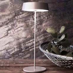 Deko-Light Dekorationsbelysning|Terrassebelysning > Miram LED-bordlampe med batteri, kan dæmpes, grå