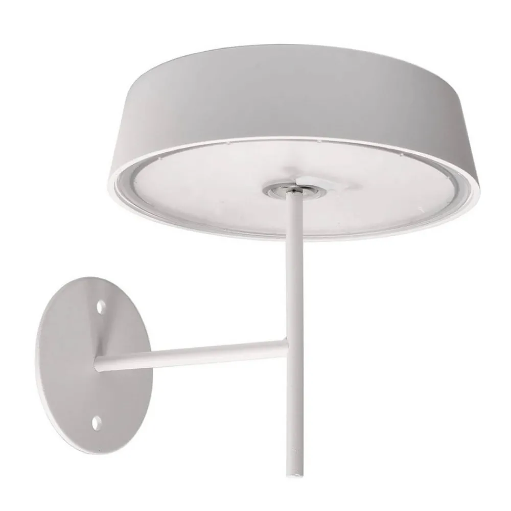 Terrassebelysning|Væglamper ^ Deko-Light Miram LED-væglampe med batteri, kan dæmpes, hvid