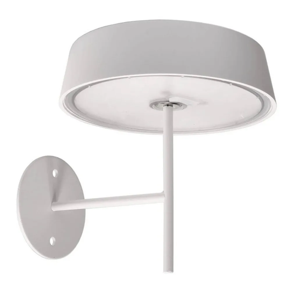 Terrassebelysning|Væglamper ^ Deko-Light Miram LED-væglampe med batteri, kan dæmpes, hvid