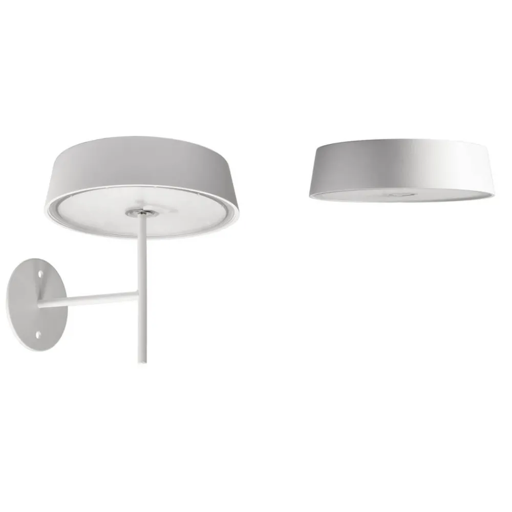 Terrassebelysning|Væglamper ^ Deko-Light Miram LED-væglampe med batteri, kan dæmpes, hvid