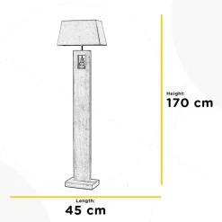 ONLI Gulvlamper|Gulvlamper > Miriel gulvlampe, højde 170 cm, tekstil, træ