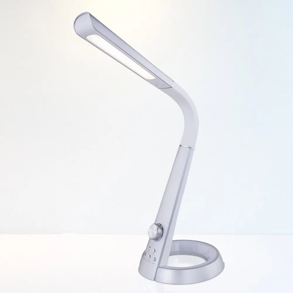 Globo Arbejdsrum/Kontor > Mitti LED-bordlampe med USB-port, sølv/hvid