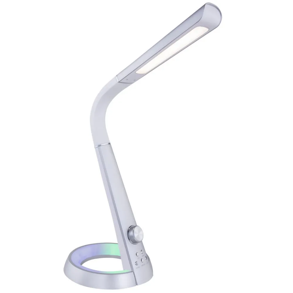 Globo Arbejdsrum/Kontor > Mitti LED-bordlampe med USB-port, sølv/hvid