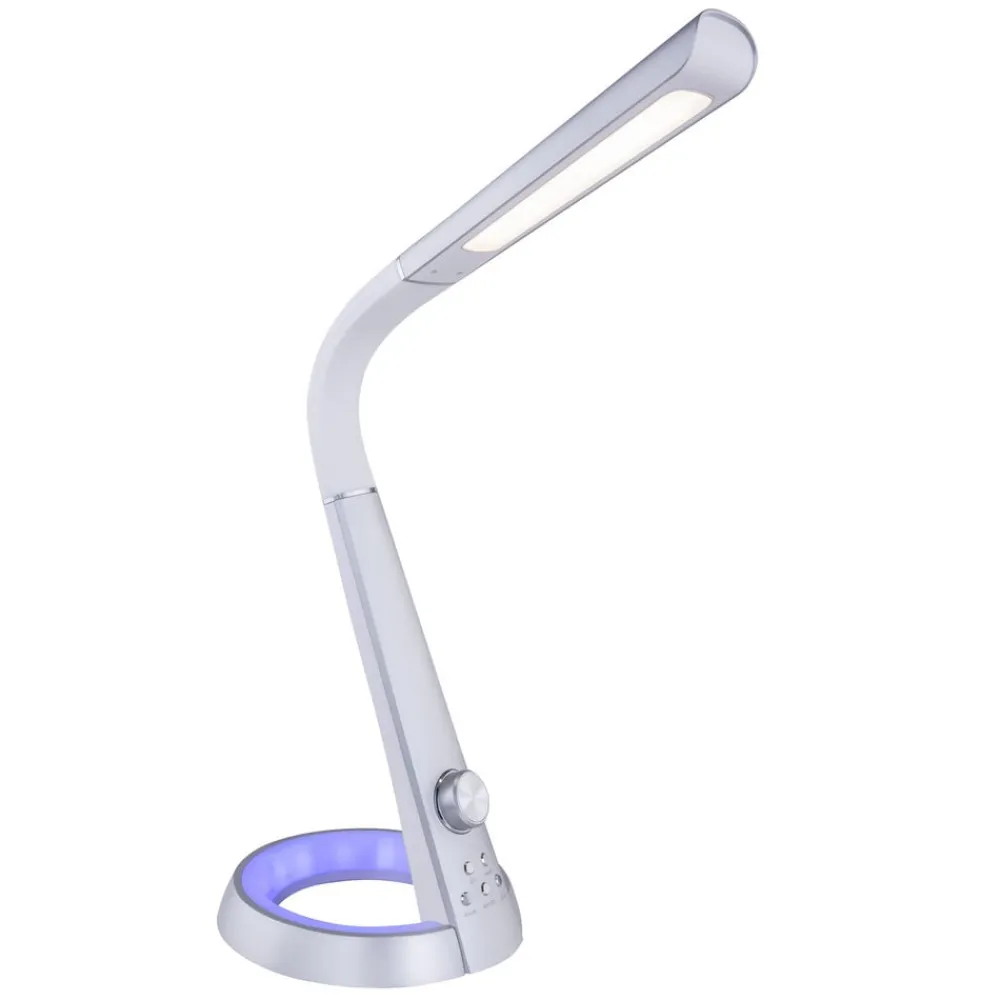 Globo Arbejdsrum/Kontor > Mitti LED-bordlampe med USB-port, sølv/hvid