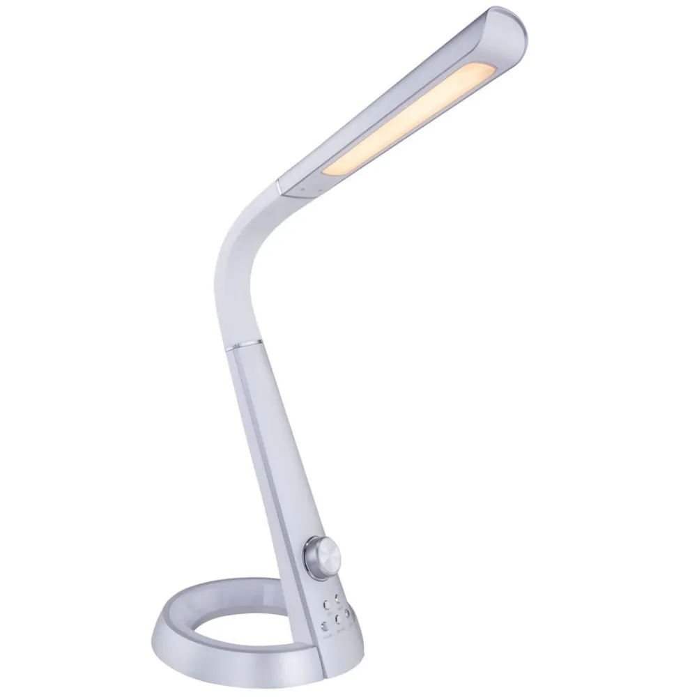 Globo Arbejdsrum/Kontor > Mitti LED-bordlampe med USB-port, sølv/hvid