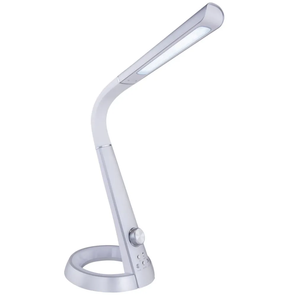 Globo Arbejdsrum/Kontor > Mitti LED-bordlampe med USB-port, sølv/hvid