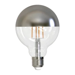 Müller-Licht Filament Pære|Led Pærer > Müller Licht LED-globe E27 9W 927 hovedspejl sølv